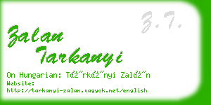 zalan tarkanyi business card